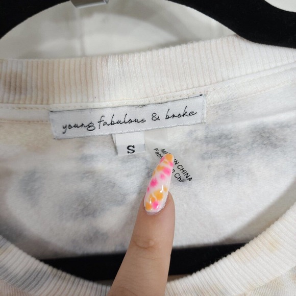 Young Fabulous Broke Womens Sweatshirt Juliette Tie Dye Pullover Crew Neck S - Picture 8 of 11